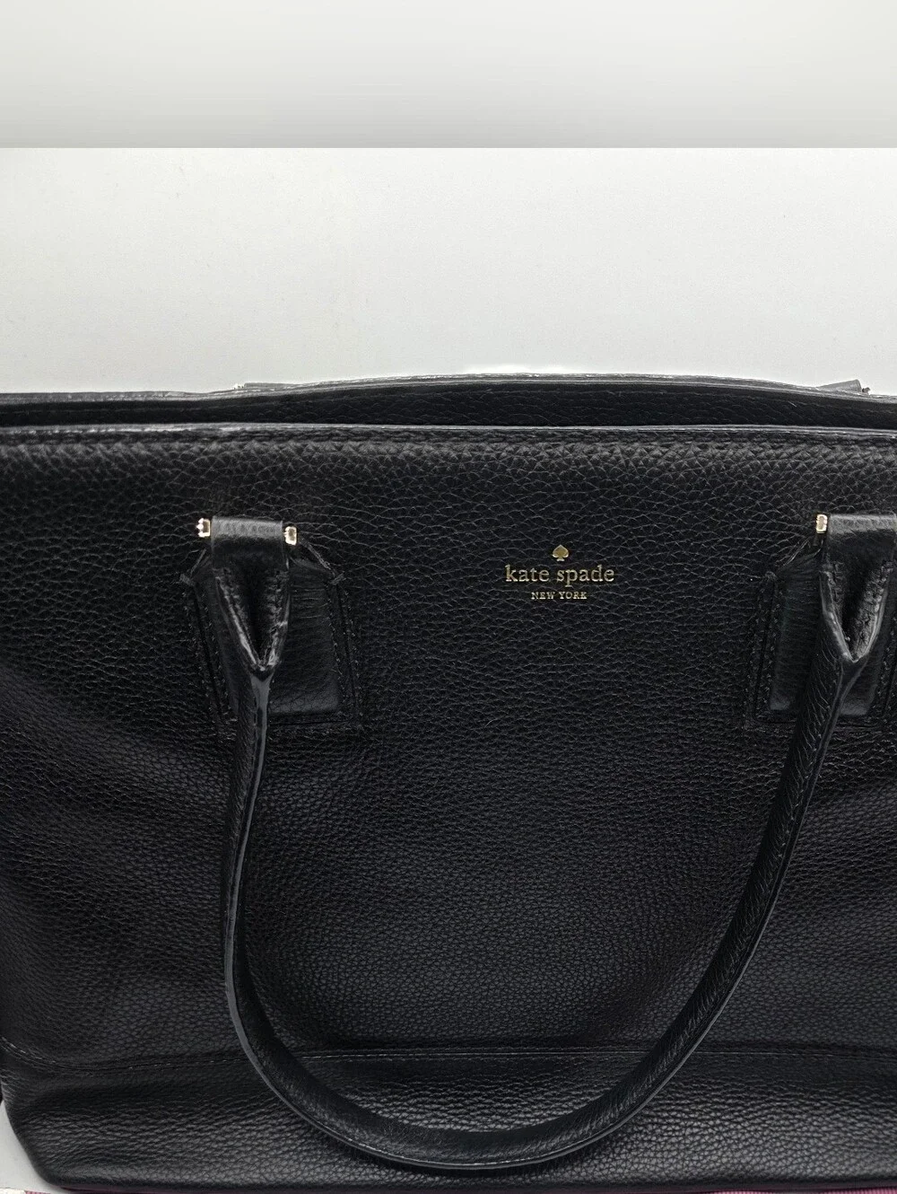 kate spade Black Leather Laptop Bag Tote With  Floral Laptop Tote Bag.
